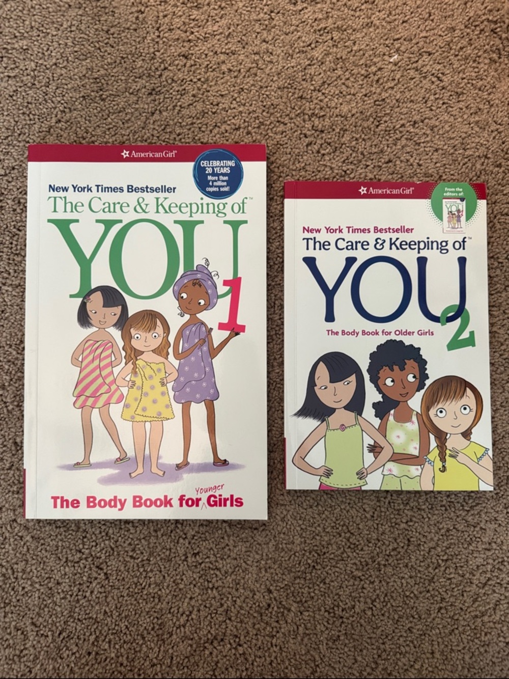 American Girl The Care & Keeping of You 1 & 2 – White, Green & Navy Covers